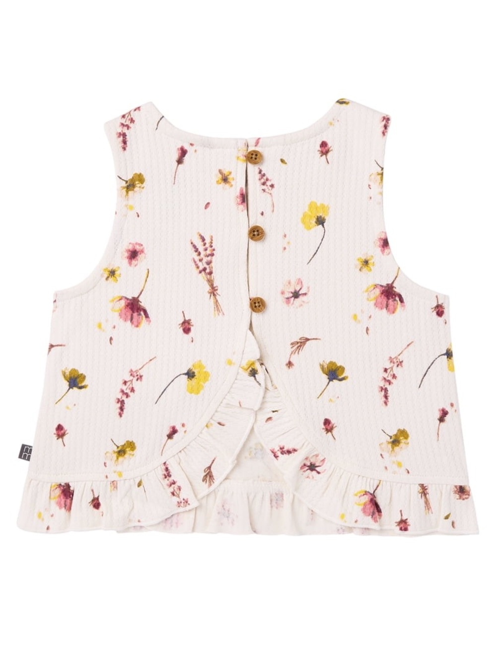 Toddler Cream Floral Ruffle Tank & Shorts Set - Picture 7 of 15
